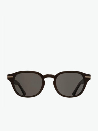 Cutler and Gross Round-Frame Black Taxi Acetate Sunglasses | A