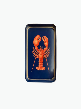 Les Ottomans Fauna Lobster Hand-Painted Iron Tray