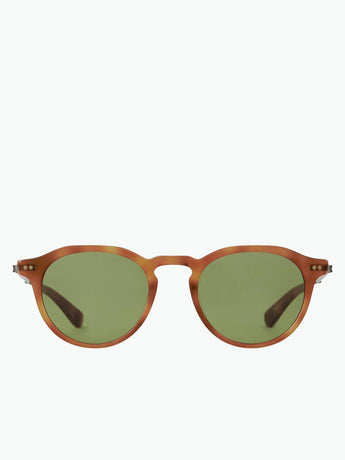 Mr Leight Dorian S Amber Tortoise Antique Gold Semi Flat Boxwood Green Sunglasses