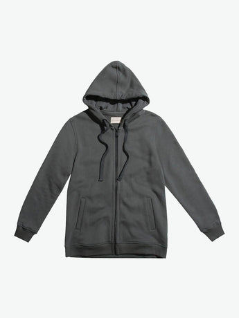 Organic Cotton Zip Up Hoodie Khaki | A