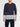 Vertical Color Block Crew Neck Sweatshirt Navy Blue | B