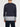 Vertical Color Block Crew Neck Sweatshirt Navy Blue | C