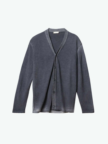 Oil Wash Virgin Wool Cardigan Grey | A