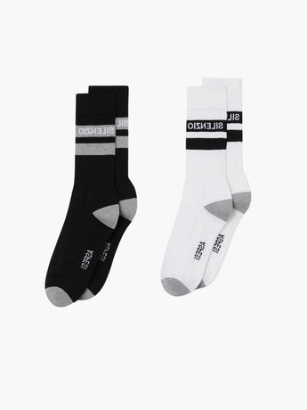 Aspesi Silenzio Socks Black and White Two Pack