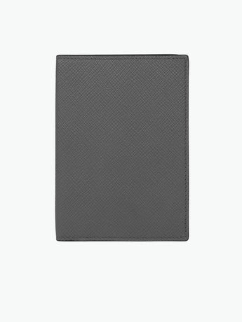 Smythson Passport Cover in Panama Storm Grey