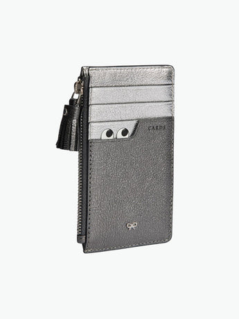 Anya Hindmarch Peeping Eyes Zip Card Case Anthracite Grey