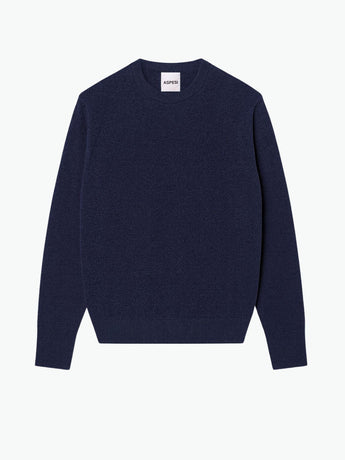 Aspesi Wool Crew Neck Sweater Navy