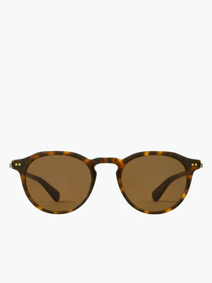 Mr Leight Dorian S Hickory Tortoise Antique Gold Semi Flat Mojave Brown Sunglasses