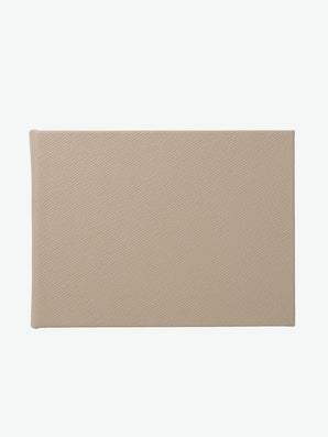 Smythson Small Visitor Book in Panama Sandstone Beige