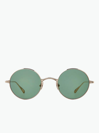 Garrett Leight X Ozzy Sunglasses 12K White Gold Semi-Flat Veridian