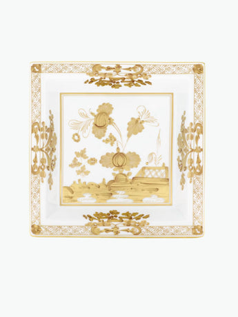 Ginori 1735 Large Squared Change Tray Oriente Italiano Aurum