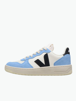 Veja V-10 Leather Pure Black Aqua